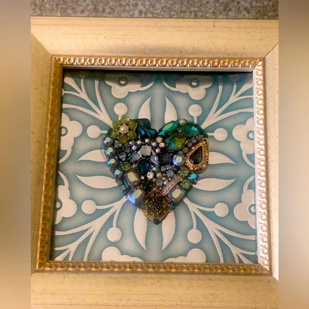 Framed Jewelry Art -made with vintage, antique and modern pieces. 💜